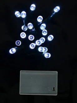 Clearance Christmas Warehouse 20 Cool White Concave Led Bulb Christmas Battery String Fairy Lights - 2.4M