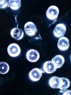 Clearance Christmas Warehouse 20 Cool White Concave Led Bulb Christmas Battery String Fairy Lights - 2.4M