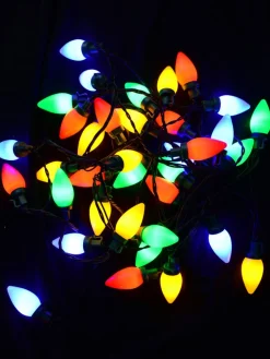 New Christmas Warehouse 40 Multi Colour Led C7 Bulb Christmas Fairy String Lights - 3.9M