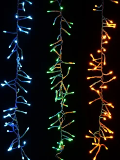 Outlet Christmas Warehouse 336 Multi Colour Led Concave Bulb Firecracker Cluster Icicle Light - 90Cm