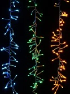 Outlet Christmas Warehouse 336 Multi Colour Led Concave Bulb Firecracker Cluster Icicle Light - 90Cm