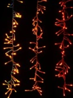 Outlet Christmas Warehouse 336 Multi Colour Led Concave Bulb Firecracker Cluster Icicle Light - 90Cm