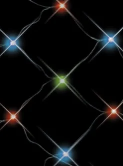 New Christmas Warehouse 96 Multi Colour Led Concave Bulb Christmas Net Light - 1.3M X 2.1M