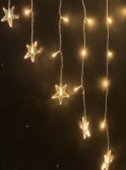 Cheap Christmas Warehouse 98 Warm White Led Concave Bulb With Star Ends V - Shape Curtain Light - 1.4M