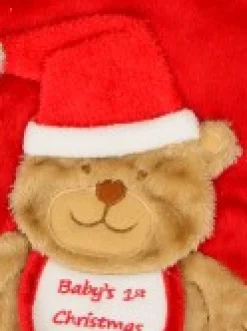 Hot Christmas Warehouse Baby's 1St Christmas Cuddly Looking Teddy Bear Red Christmas Stocking - 42Cm