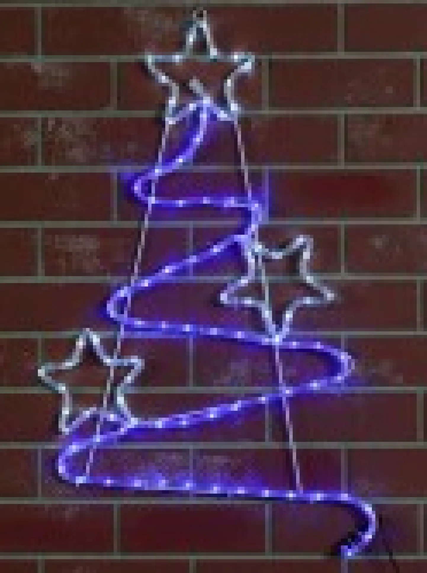 Cheap Christmas Warehouse Blue & Cool White Led Christmas Tree With Stars Rope Light Silhouette - 85Cm