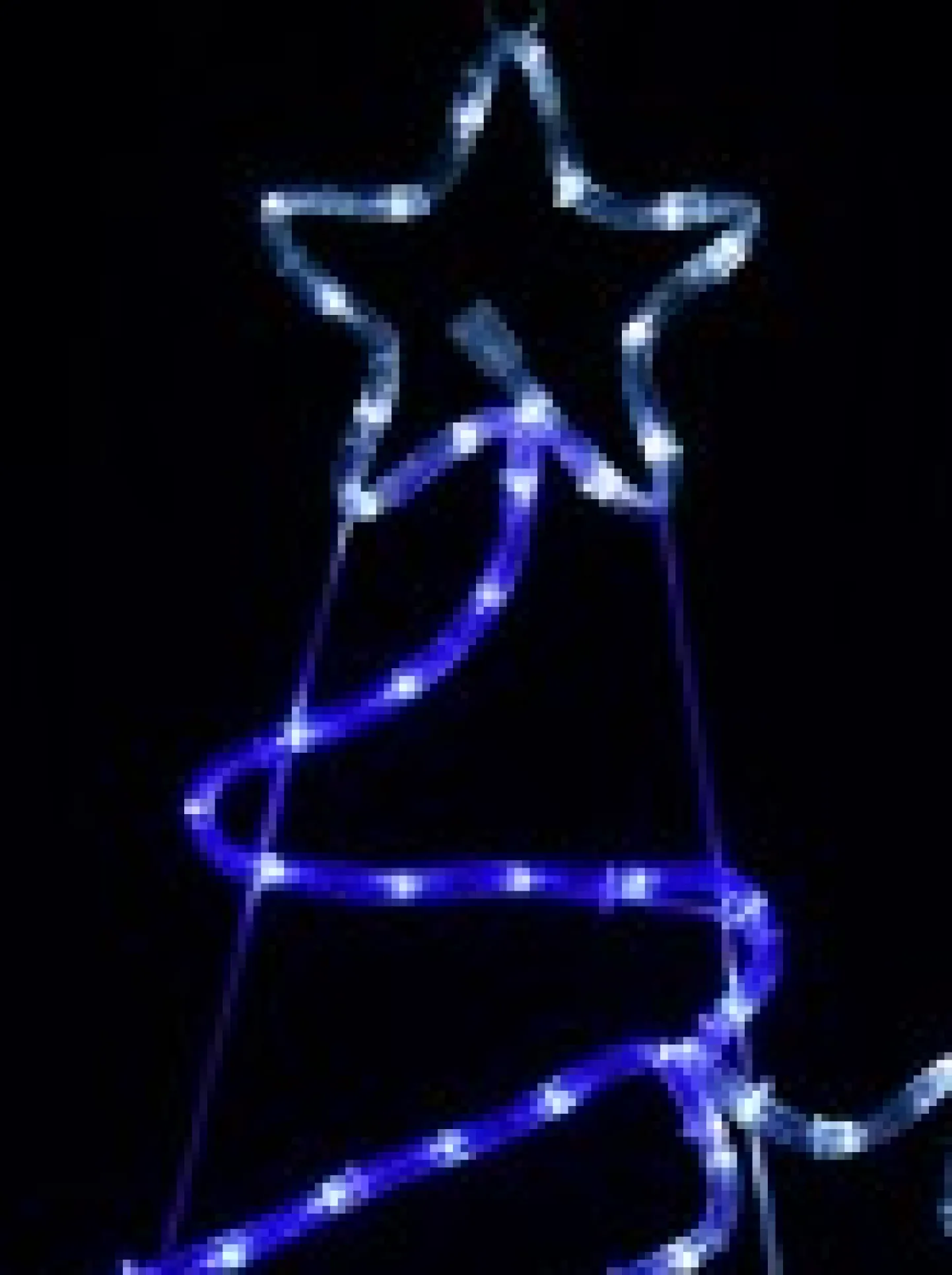 Cheap Christmas Warehouse Blue & Cool White Led Christmas Tree With Stars Rope Light Silhouette - 85Cm
