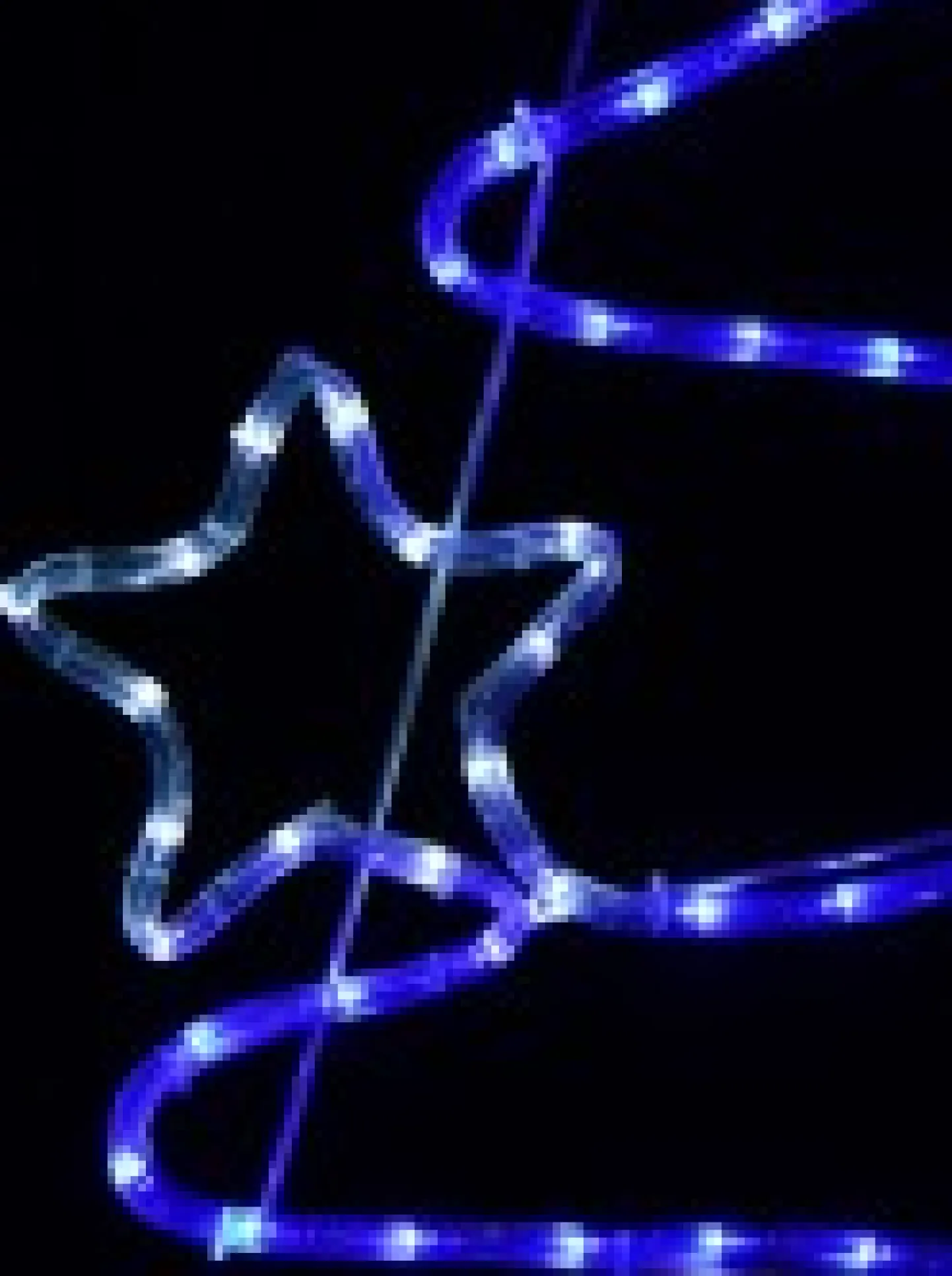 Cheap Christmas Warehouse Blue & Cool White Led Christmas Tree With Stars Rope Light Silhouette - 85Cm