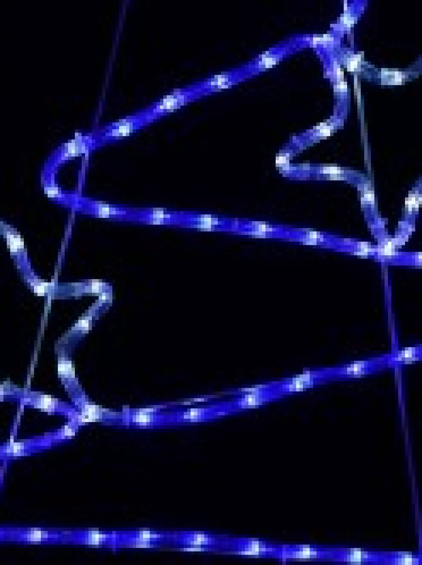 Cheap Christmas Warehouse Blue & Cool White Led Christmas Tree With Stars Rope Light Silhouette - 85Cm