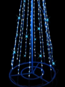 New Christmas Warehouse Blue & Cool White Led String Fairy Light 3D Conical Outdoor Christmas Tree - 2M