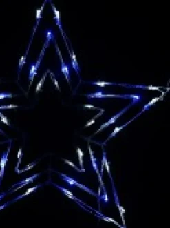 Sale Christmas Warehouse Blue & Cool White Led Triple Christmas Star String Light Silhouette - 50Cm