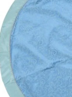 Outlet Christmas Warehouse Blue & Silver Filigree Pattern With Border Christmas Tree Skirt - 1.2M