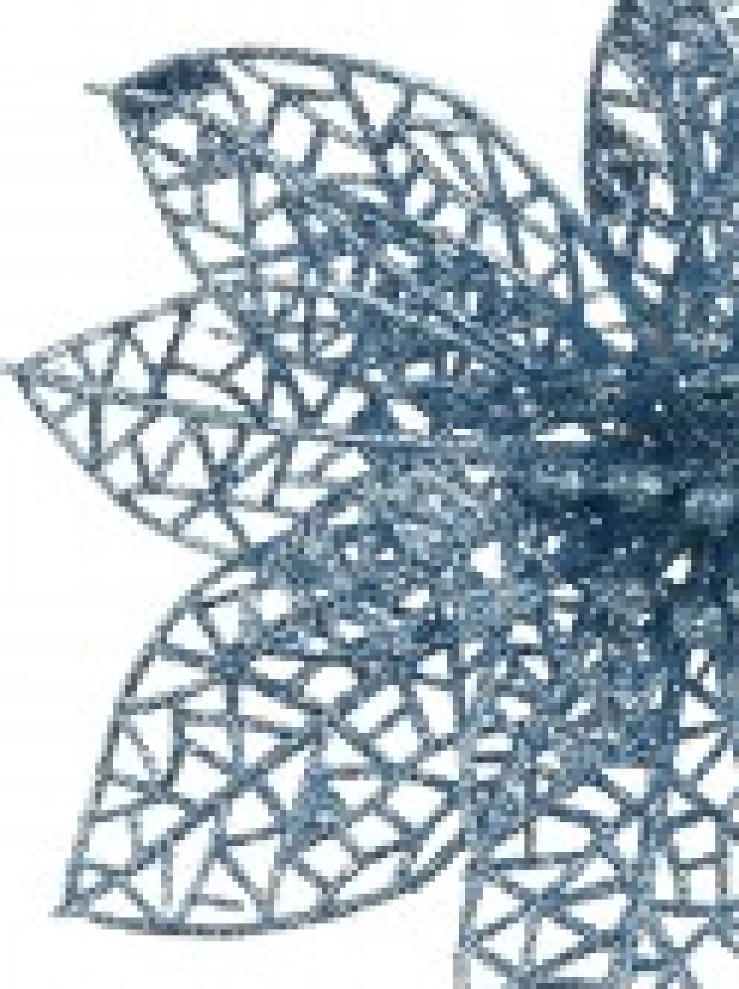 Outlet Christmas Warehouse Blue Glitter Netted Vein Leaf Poinsettia Decorative Christmas Flower Pick - 14Cm