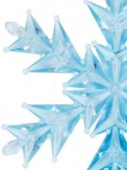 Best Christmas Warehouse Blue Ice Look Refractive Snowflakes Tree Hanging Decorations - 3 X 11Cm