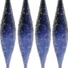 Flash Sale Christmas Warehouse Blue With Frost Look Pine Cone Shape Baubles Hanging Decorations - 4 X 33Cm