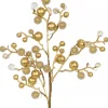 New Christmas Warehouse Bronze, Beaded & Diamante Berries Decorative Christmas Spray Stem - 61Cm
