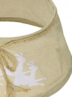 Discount Christmas Warehouse Burlap With Reindeer Print Conical Shape Christmas Tree Skirt - 58Cm