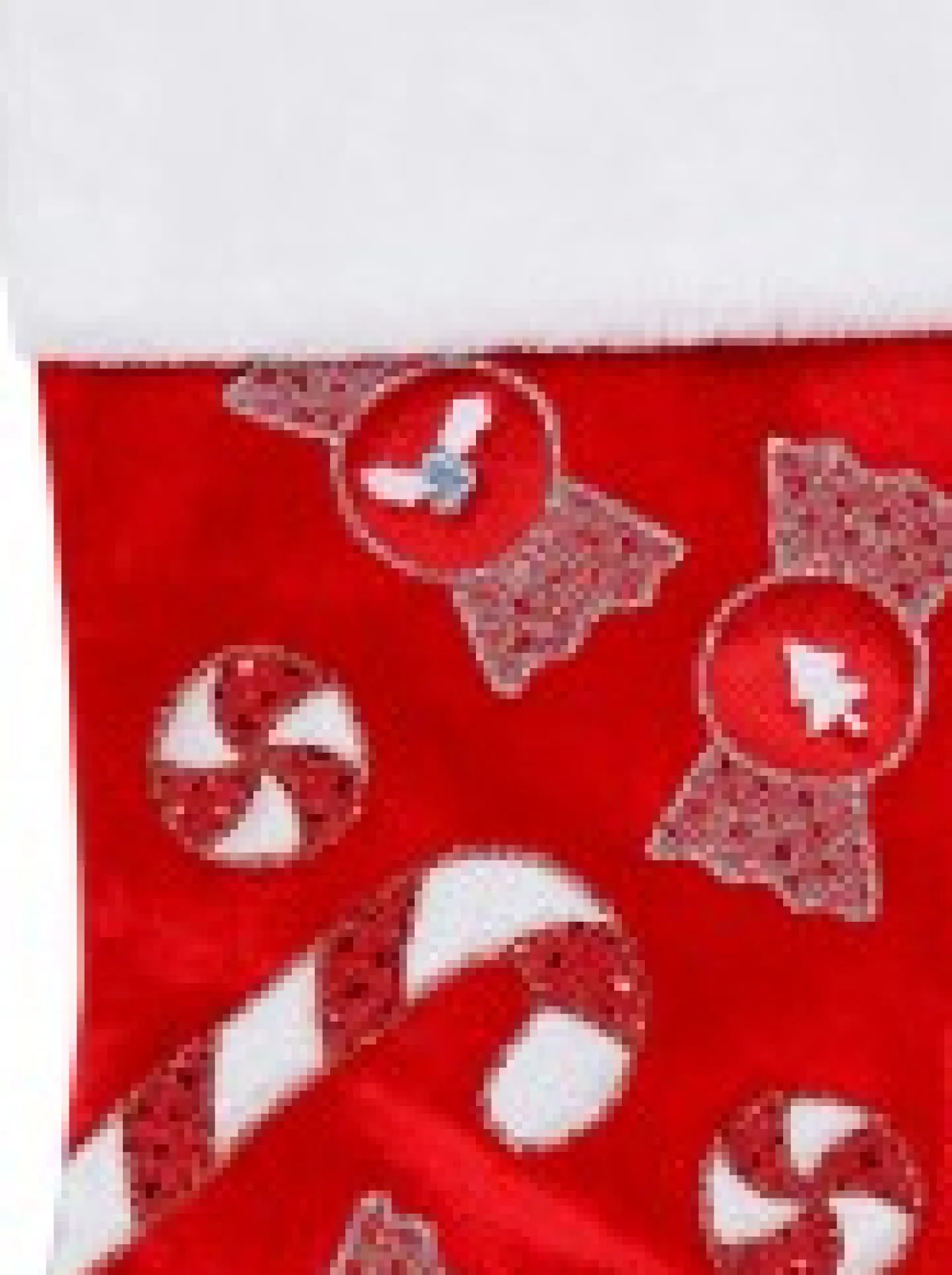 Online Christmas Warehouse Candy Canes & Lollies Red Velvet With White Cuff Christmas Stocking - 48Cm