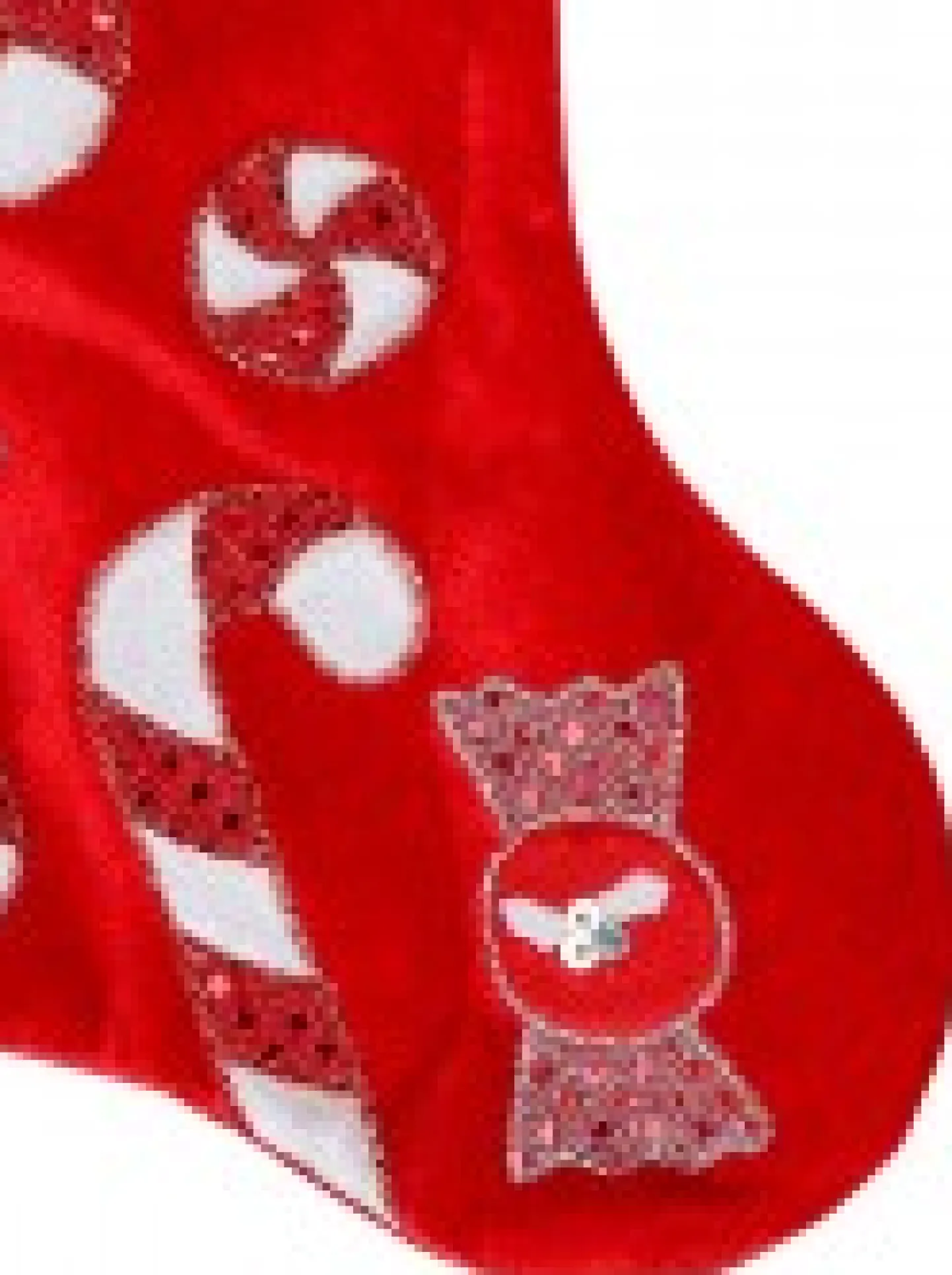 Online Christmas Warehouse Candy Canes & Lollies Red Velvet With White Cuff Christmas Stocking - 48Cm