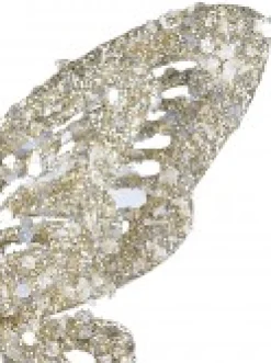 New Christmas Warehouse Champagne Butterfly With Glitter & Flecks Christmas Critter Pick - 16Cm
