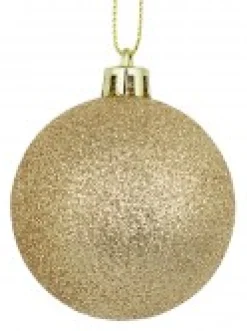 Fashion Christmas Warehouse Champagne Glitter, Matte & Metallic Christmas Baubles - 12 X 60Mm