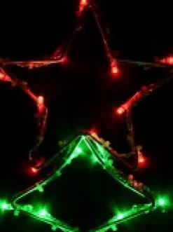 Online Christmas Warehouse Christmas Tree Shape With Stars Led String Light Silhouettes - 3 X 39Cm