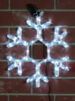 Cheap Christmas Warehouse Cool White Led Branched Star Snowflake Rope Light Silhouette - 40Cm