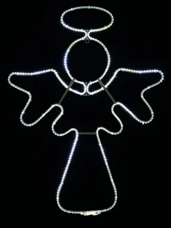 Cheap Christmas Warehouse Cool White Nativity Angel With Halo Smd Strip Light Silhouette - 83Cm