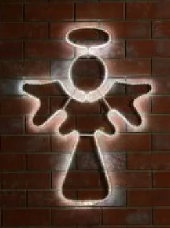 Cheap Christmas Warehouse Cool White Nativity Angel With Halo Smd Strip Light Silhouette - 83Cm
