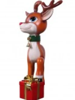 Best Christmas Warehouse Cute Resin Reindeer Calf With Christmas Gift Life Size Decor Ornament - 89Cm
