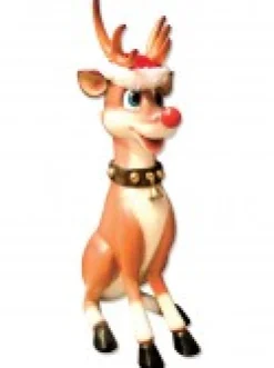 Flash Sale Christmas Warehouse Cute Sitting Resin Reindeer Life Size Christmas Decoration Ornament - 1.1M