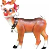 New Christmas Warehouse Cute Standing Resin Reindeer Life Size Christmas Decoration Ornament - 1.1M