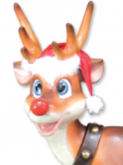 New Christmas Warehouse Cute Standing Resin Reindeer Life Size Christmas Decoration Ornament - 1.1M