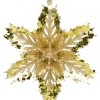 Cheap Christmas Warehouse 3D Gold Snowflake With Sequins Christmas Tree Hanging Decoration - 15Cm