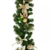 Cheap Christmas Warehouse Decorated Gold & Champagne Mixed Foliage & Floral Christmas Pine Garland - 1.8M