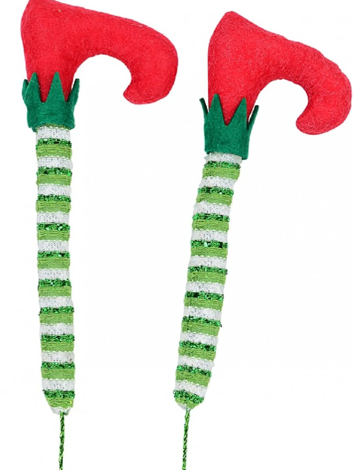 Sale Christmas Warehouse Elf Feet In Your Tree With Long Socks Pair Decorative Christmas Picks - 2 X 40Cm