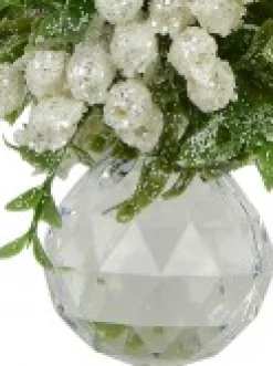 Best Christmas Warehouse Frosted Mistletoe With Simulant Jewel Christmas Hanging Decoration - 12Cm