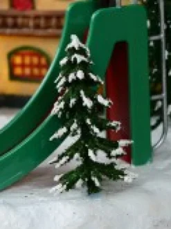 Shop Christmas Warehouse Fun Slide & Merry-Go-Round At Santa's Workshop Christmas Village Scene - 23Cm