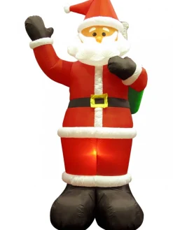 Clearance Christmas Warehouse Giant Santa Holding Christmas Sack Illuminated Christmas Inflatable Display - 3M