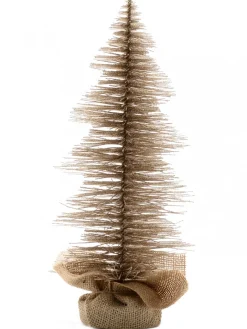 Best Christmas Warehouse Glittered Champagne Spiral Pine Needle Christmas Table Top Tree - 20Cm