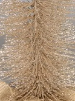 Best Christmas Warehouse Glittered Champagne Spiral Pine Needle Christmas Table Top Tree - 20Cm