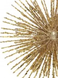 Sale Christmas Warehouse Glittered Champagne Starburst Christmas Tree Topper Decoration - 38Cm