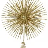 Flash Sale Christmas Warehouse Glittered Gold Starburst Christmas Tree Topper Decoration - 38Cm
