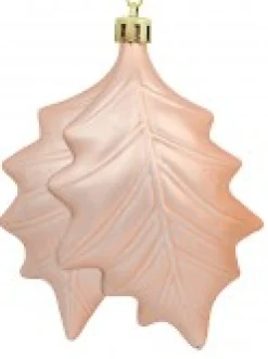 Clearance Christmas Warehouse Gold & Light Rose Gold Mistletoe Leaves Tree Hanging Decorations - 2 X 12Cm