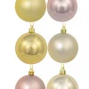 Flash Sale Christmas Warehouse Gold, Champagne & Rose Gold Metallic & Matte Christmas Baubles - 12 X 60Mm