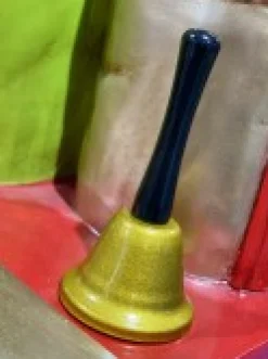 Flash Sale Christmas Warehouse Gold Functioning Santa Bell Christmas Accessory - 13Cm