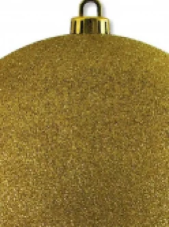 Best Sale Christmas Warehouse Gold Glittered Large Display Bauble Christmas Decoration - 20Cm
