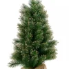 Best Christmas Warehouse Gold Glittered Needle Tip Pine Tabletop Christmas Tree With 96 Tips - 90Cm