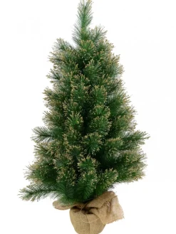 Best Christmas Warehouse Gold Glittered Needle Tip Pine Tabletop Christmas Tree With 96 Tips - 90Cm