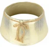 Store Christmas Warehouse Gold On White Textured Conical Shape & Rope Knot Christmas Tree Skirt - 58Cm